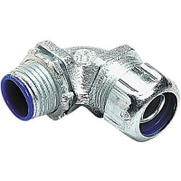 T&B LiquidTight Fittings by ABB Connector, Liquid Tight, Insulated, 1in NPT, 90deg, Malleable, 5200/5300 Series