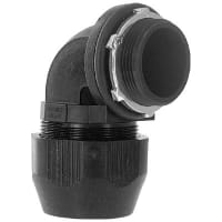 T&B LiquidTight Fittings by ABB Non-Metallic Liquidtight Bullet Connector, 1-1/2", 90Deg