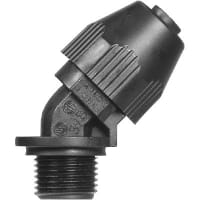 T&B LiquidTight Fittings by ABB Non-metallic Liquidtight Bullet, 3/8", 45Deg, LT Series