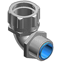 T&B LiquidTight Fittings by ABB Liquidtight Connector, Steel, Insulated, PG16, 1/2", 90Deg, Chromate Finish