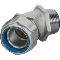 T&B LiquidTight Fittings by ABB Liquid-tight 45 Deg Fitting, 3/4", M25 Thread, Nickel Plated Brass, NB Series