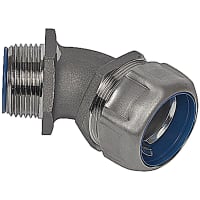 T&B LiquidTight Fittings by ABB Liquidtight Fitting, 1/2", 45Deg, UV Resistance, 2.37"L x 1.33"W x 1.76"H, 31