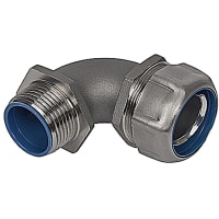 T&B LiquidTight Fittings by ABB Liquidtight Fitting, 1/2", 90 Degree, 316 Stainless Steel, with Ground Cone