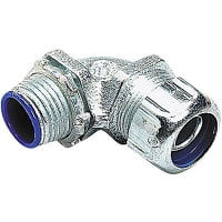 T&B LiquidTight Fittings by ABB Liquid-tight 45 Deg Fitting, 1-1/4", M40 Thread, 316 SS w/Zinc Plated Steel