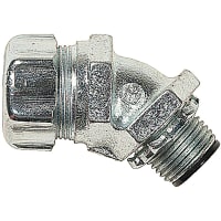 T&B LiquidTight Fittings by ABB Malleable Iron Insulated Liquidtight High Temperature Connector, 1", 45 Degree