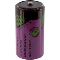 Tadiran Battery, Non-Rechargeable, C, Lithium, 3.6 VDC, 7.2Ah, Pressure Contact, TL Series