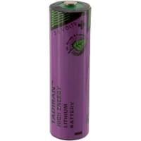 Tadiran Battery, Non-Rechargeable, AA, Lithium, 3.6 VDC, 2.1Ah, Pressure Contact, TL Series