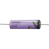 Tadiran Battery, Non-Rechargeable, AA, Lithium, 3.6 VDC, 2.1Ah, Axial Leads, TL Series