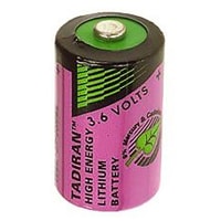 Tadiran Battery, Non-Rechargeable, 1/2 AA, Lithium, 3.6 VDC, 900mAh, Pressure Contact, TLH