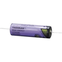 Tadiran Battery, Non-Rechargeable, AA, Lithium, 3.6VDC, 2.1Ah, Axial Pin, TL Series