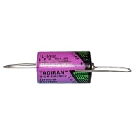 Tadiran Battery, Non-Rechargeable, 1/2 AA, Lithium, 3.6 VDC, 1.2Ah, Thru-Hole, TL Series