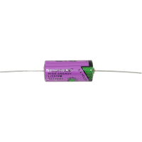 Tadiran Battery, Non-Rechargeable, Cylindrical, Lithium, 3.6 VDC, 1.2Ah, Axial Pin