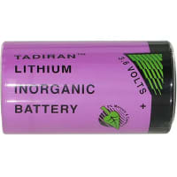 Tadiran Battery, Non-Rechargeable, D, Lithium, 3.6VDC, 17Ah, Pressure Contact, TLH Series