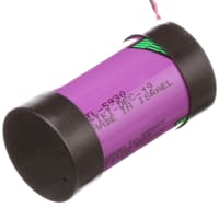 Tadiran Battery, Non-Rechargeable, D, Lithium Thionyl Chloride, 3.6VDC, 19Ah, Connector