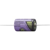 Tadiran Battery, Non-Rechargeable, Cylindrical, Lithium, 3.6 VDC, 1Ah, Axial Leads, TL Series