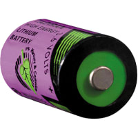 Tadiran Battery, Non-Rechargeable, Cylindrical, Lithium, 3.6 VDC, 950mAh, Pressure Contact, TL