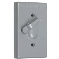 TayMac 1-Gang Vertical Weatherproof Cover Toggle Gray