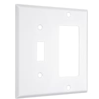 TayMac 2-Gang Standard Toggle / Decorator White Smooth