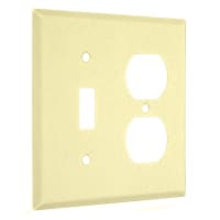 TayMac 2-Gang Standard Toggle / Duplex Ivory Textured