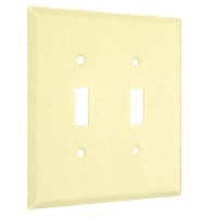 TayMac 2-Gang Jumbo (2) Toggle Ivory Textured