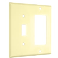 TayMac 2-Gang Standard Toggle / Decorator Ivory Smth