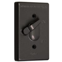 TayMac 1-Gang Vertical Weatherproof Cover Toggle Bronze