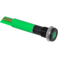 APEM Components Panel Mount Indicator LED 8mm Flush Fixed Green 24VDC Solder Q Series