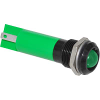 APEM Components Panel Mount Indicator LED 12mm Solder Fixed Green 24 VDC Q Series Q12 Series