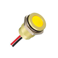 APEM Components LED Indicator Sealed 14mm Chrome Fixed Green 24VDC Solder Q14 Series