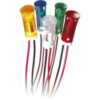 APEM Components LED Indicator 8mm Plastic Snap-In Panel Mount Fixed Hyper Green 110VAC Wire