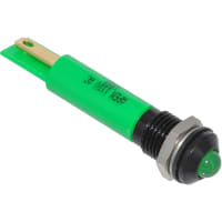 APEM Components Panel Mount Indicator LED 8mm Prominent Fixed Green 110VAC Q Series