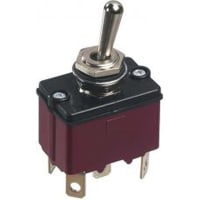 APEM Components Switch, Toggle, Sealed, DPST, ON-OFF, Std Actuator, Non-Illum, 6A, 250VAC, Screw Term