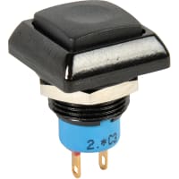 APEM Components Switch, P/B, Sealed, SPST-NO, OFF-MOM, Non-Illum, Sq, Red Actuator, 0.5A, 48VAC/DC, Solder