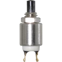 APEM Components Switch, P/B, Sealed, SPST-NC, OFF-MOM, Round Black Plunger, Gold, 1A, 30VDC, Solder