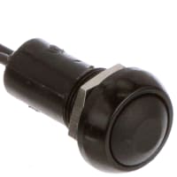 APEM Components Switch, P/B, Sealed, SPST-NO, OFF-MOM, Non-Illum, Rnd, Blk Actuator, 0.5A, 48VAC/DC, Wire