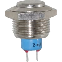 APEM Components Switch, P/B, Sealed, SPST-NO, OFF-MOM, Round Silver Plunger, Gold, 0.1A, 30VDC, Solder