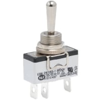 APEM Components Toggle Switch, Sealed, SPDT, ONOFF-MOM, 17.5MM Metal Actuator, 10A, 125VAC, QC