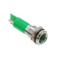 APEM Components LED Indicator Sealed 14mm Chrome Fixed Green 110VAC Solder Q14 Series