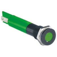 APEM Components Panel Mount Indicator LED 6mm Flush Fixed Green 24VDC Solder Q Series