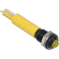 APEM Components Panel Mount Indicator LED 8mm Solder Fixed Yellow 24 VDC Q Series