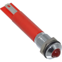 APEM Components LED Indicator Sealed 8mm Prominent Bright Chrome Fixed Red 12VDC Solder