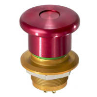 APEM Components Switch, E-Stop, Sealed, Heavy Duty, All Metal, DPST-NO/NC, ON-OFF, OFF-ON, 1A, 24VDC, Sldr