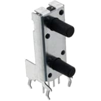 APEM Components Switch, Tactile, SPST X 2, OFF-MOM, Non-Illum, Right Angle, Black Act, 0.05A, 12VDC, PC