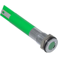 APEM Components Panel Mount Indicator LED 8mm Flush Fixed Green 110VAC Solder Q Series