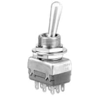 APEM Components Switch, Toggle, DP, (ON)-ON-(ON), Standard Actuator, Silver, 4A, 30VDC, Solder