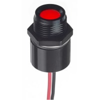 APEM Components LED Indicator Sealed 14mm Black Chrome Fixed Hyper Bright Red 24VDC Wire