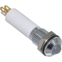 APEM Components LED Indicator Sealed 8mm Prominent Bright Chrome Tr-Color R/Y/G 24VDC Solder