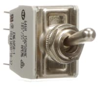 APEM Components Switch, Toggle, DPDT, ON-ON, Non-Illuminated, Standard Round Actuator, 15A, 125VAC, QC