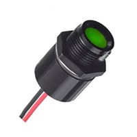 APEM Components LED Indicator Sealed 14mm Black Chrome Bi-Color Red/Green 12VDC Wire