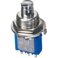 APEM Components Switch Mini P/B, Sealed, SPDT, ON-ON, Plunger for Cap, 6A, 125VAC, 30VDC, Solder